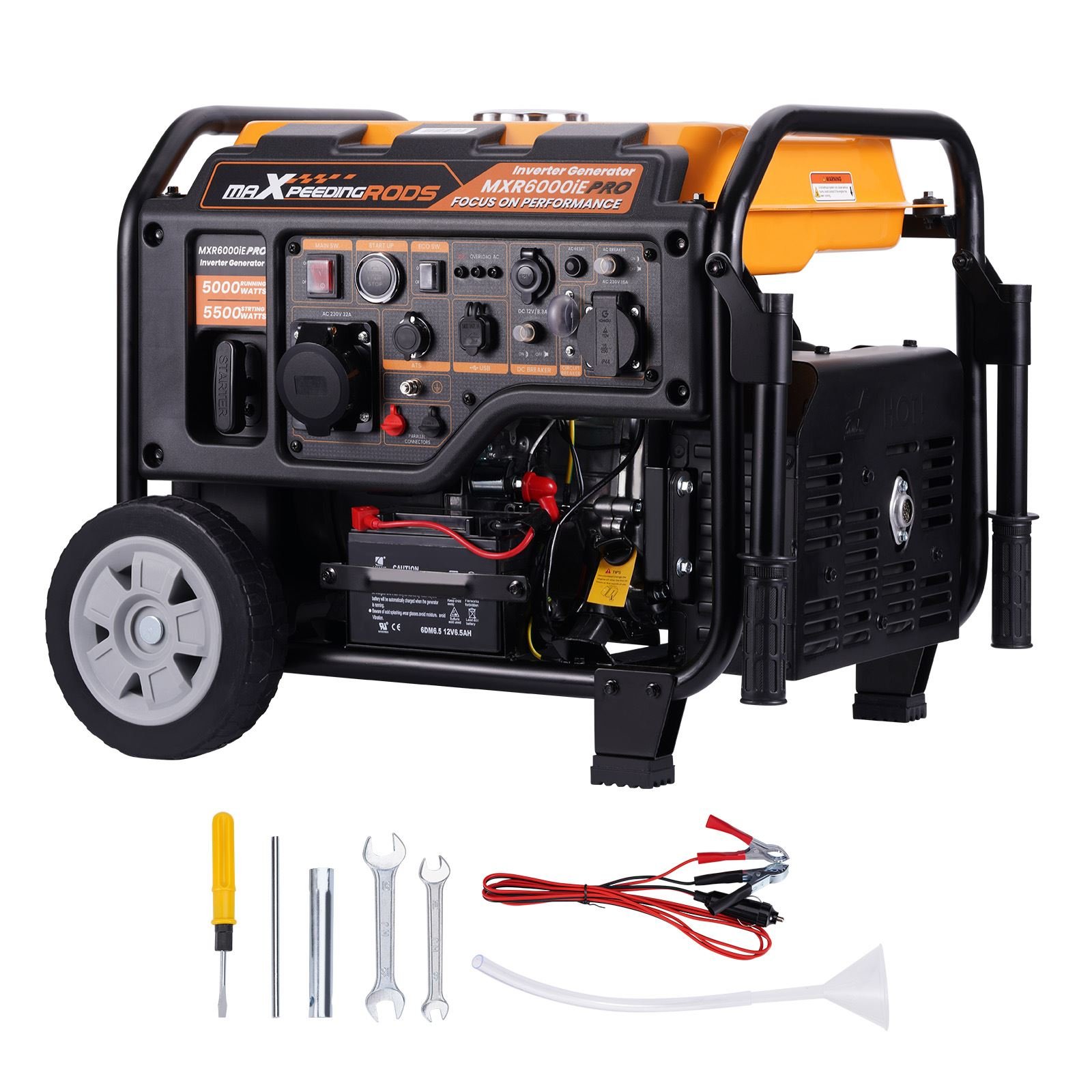 21776576-1505-3756-1.jpg Generador eléctrico ATS Silent Generator de 5000 W, inversor, 5,5 kW, 4 tiempos, arranque de gasolina - Imagen 1